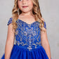 Off Shoulder Beaded Bodice Girl Pageant/Mini Quince Dress by TIPTOP KIDS - AS7021