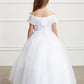 Girl Mini Quince Dress - Off Shoulder Lace Overlay with Mesh Skirt by TIPTOP KIDS - AS7033