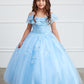 Girl Mini Quince Dress - Off Shoulder Lace Overlay with Mesh Skirt by TIPTOP KIDS - AS7033