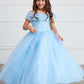 Girl Mini Quince Dress - Off Shoulder Lace Overlay with Mesh Skirt by TIPTOP KIDS - AS7033