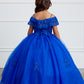 Girl Mini Quince Dress - Off Shoulder Lace Overlay with Mesh Skirt by TIPTOP KIDS - AS7033