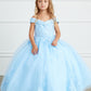 Off the Shoulder Ball Gown Mini Quince Girl Dress with Lace Applique by TIPTOP KIDS - AS7034