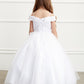 Off the Shoulder Ball Gown Mini Quince Girl Dress with Lace Applique by TIPTOP KIDS - AS7034
