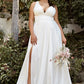 Satin Flowy A-line Bridal Dress by Cinderella Divine 7469WW