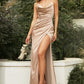 Cowl Satin Fitted Gown by Cinderella Divine 7479 - Special Occasion