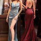 Cowl Satin Fitted Gown by Cinderella Divine 7479 - Special Occasion