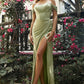 Off the Shoulder Corset Soft Satin Dress - Cinderella Divine 7484 - Special Occasion