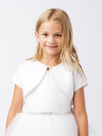 Girl Dress with Satin Bolero Rhinestone Dress by TIPTOP KIDS - AS7905