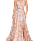 Sequin Floral Gown A-line Gown by Cinderella Couture USA AS8022J-DROSE - Special Occasion/Curves