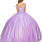 Off the Shoulder Tulle Lace Quinceanera Dresses by Cinderella Couture USA AS8028J_LIL