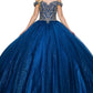 Off the Shoulder Rhinestone Tulle Quinceanera Dress by Cinderella Couture USA AS8028J_NAV