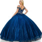 Off the Shoulder Rhinestone Tulle Quinceanera Dress by Cinderella Couture USA AS8028J_NAV