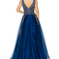 Navy Floral Glitter Tulle Dress by Cinderella Couture USA AS8029J-NAVY - Special Occasion/Curves