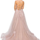 Mauve Lace Applique Tulle A-Line Gown by Cinderella Couture USA AS8031J-MAU - Special Occasion/Curves