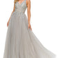 Silver Sequins Lace Tulle A-line Gown by Cinderella Couture USA AS8034J-SIL - Special Occasion/Curves