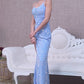 Embroidery Sequin Velvet Mermaid Slit Women Formal Dress by Elizabeth K - GL3142 - Special Occasion/Curves