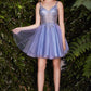 Glitter Lace Bodice with Tulle Short Layered Cocktail Dress by Cinderella Divine - 9239