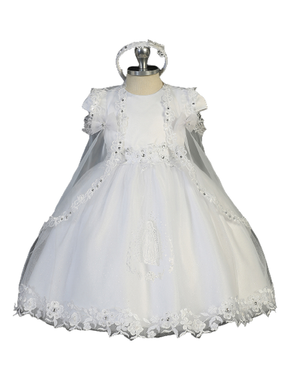 Flower Girl Baptism High Low Dress with Lace and Maria on Skirt by TIPTOP KIDS - AS2404