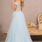 Baby Blue_1 Sheer Bodice Glitter Sequin A-Line Gown GL3135 - Women Formal Dress -Special Occasion-Curves