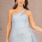 Baby Blue_2 Sequin Glitter Asymmetric Mermaid Women Formal Dress - GL3133 - Special Occasion-Curves