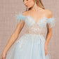 Baby Blue_2 Sheer Bodice Glitter Sequin A-Line Gown GL3135 - Women Formal Dress -Special Occasion-Curves