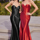 Black-Red Fitted Satin Corset Gown CH112 - Women Evening Formal Gown - Special Occasion