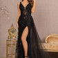 Black Illusion Sweetheart Mermaid Slit Dress GL3119 - Women Formal Dress - Special Occasion-Curves