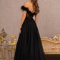 Black_1 Embroidery Sheer Front A-line Dress GL3138 - Women Formal Dress - Special Occasion-Curves