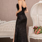 Black_1 Sequin Sweetheart Neckline Mermaid Slit Gown GL3113 - Women Formal Dress- Special Occasion-Curves