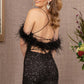 Black_3 Sheer Bodice Glitter Trumpet Dress GL3130 - Women Formal Dress - Special Occasion-Curves