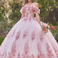 Blush Floral Off The Shoulder Quinceanera Ball Gown 15701