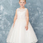 Blush Girl Dress with Applique Bodice Tulle Skirt - AS5747