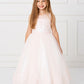 Blush Girl Dress with Illusion Neckline Bodice - AS5801