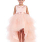 Blush Girl Dress with Ruffled Tulle High-Low Dress - AS5658