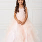 Blush Girl Dress with Sleeveless Illusion Neckline Pageant Dress - AS7018