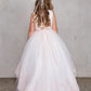 Blush_1 Girl Dress with Beautiful Illusion Neckline Dress - AS5797