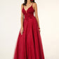 Burgundy Embroidery Spaghetti Strap A-Line Women Bridal Gown - GL1917 GLS