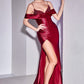Burgundy Fitted Satin Bustier Gown CC2197 - Women Evening Formal Gown - Special Occasion