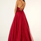 Burgundy_1 Embroidery Spaghetti Strap A-Line Women Bridal Gown - GL1917 GLS