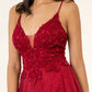 Burgundy_2 Embroidery Spaghetti Strap A-Line Women Bridal Gown - GL1917 GLS