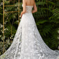 Strapless Fitted Floral Bridal Gown with Overskirt by Andrea and Leo Couture - CB046W