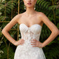 Strapless Fitted Floral Bridal Gown with Overskirt by Andrea and Leo Couture - CB046W