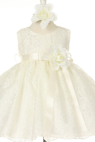 Lace Raschel Baby Dress by Cinderella Couture USA AS1132B