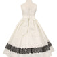 Satin Flower Lace Trim Girl Dress - Cinderella Couture USA AS1069