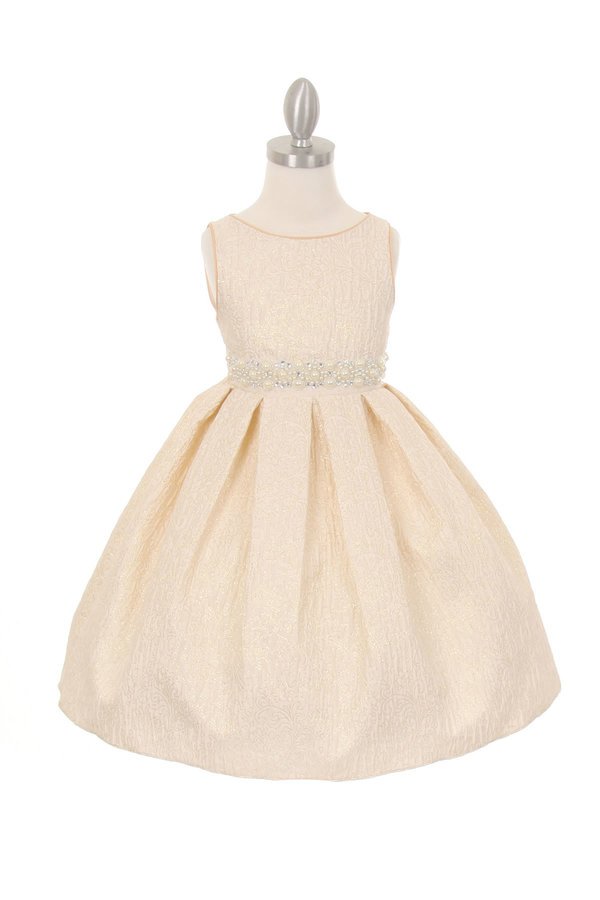 Metallic Jacquard Girl Party Dress by Cinderella Couture USA ME555