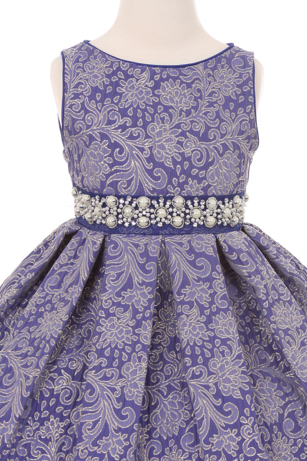 Metallic Jacquard Girl Party Dress by Cinderella Couture USA ME555