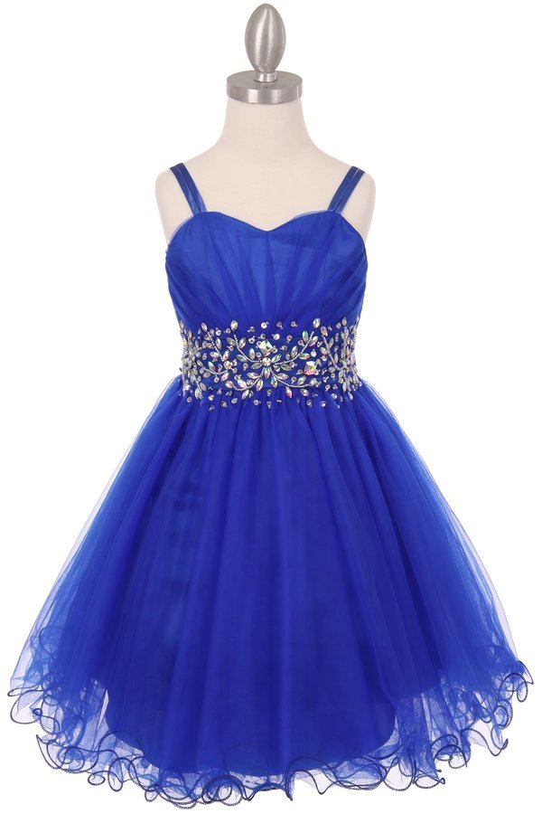 Beaded Tulle Girl Party Dress by Cinderella Couture USA AS65008
