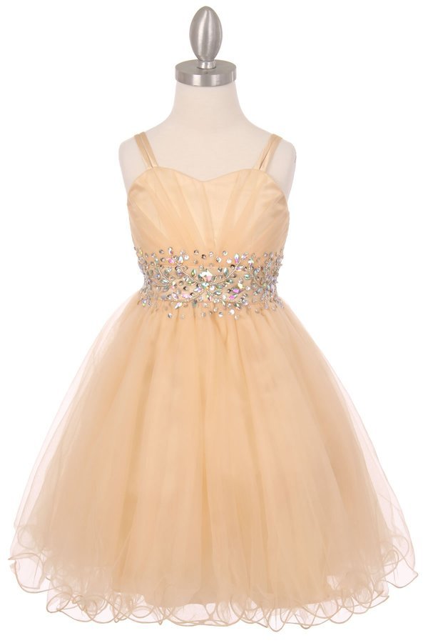 Beaded Tulle Girl Party Dress by Cinderella Couture USA AS65008