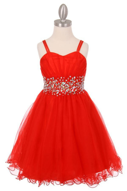 Beaded Tulle Girl Party Dress by Cinderella Couture USA AS65008