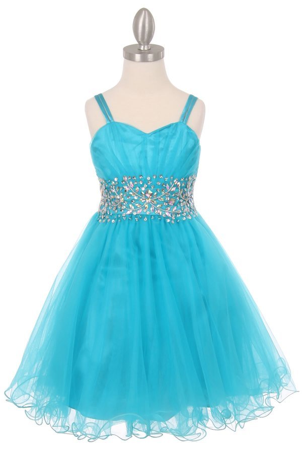 Beaded Tulle Girl Party Dress by Cinderella Couture USA AS65008